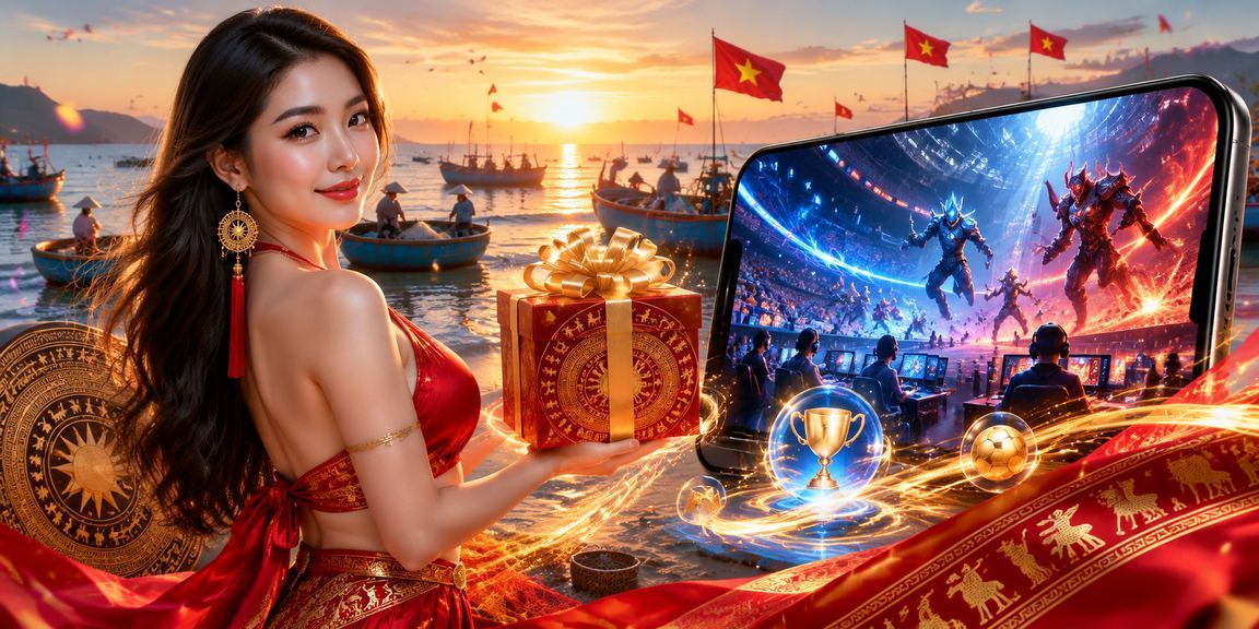 Người chơi dùng điện thoại Android trải nghiệm xsmg tại bãi biển Mũi Né